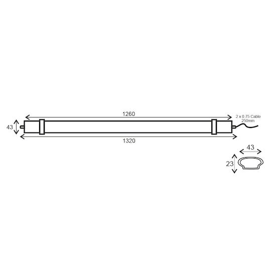 Lichtleiste Linear mit integriertem LED 36W