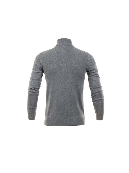 Senior Men's Cardigan with Zipper Gray