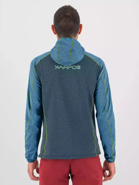 Karpos Outdoor Ανδρική Ζακέτα Fleece με Φερμουάρ και Κουκούλα Outer Space/larkspur