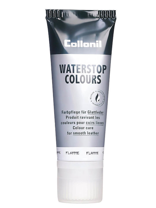 Crema pentru îngrijirea pantofilor Collonil Waterstop Colours cu ulei de migdale 75 ml, nuanța Flamme