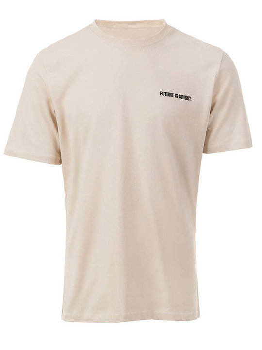 Ανδρικό T-shirt Beige Cotton