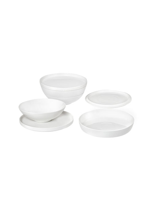 Cryspo Trio White Porcelain Dinnerware Set 7pcs