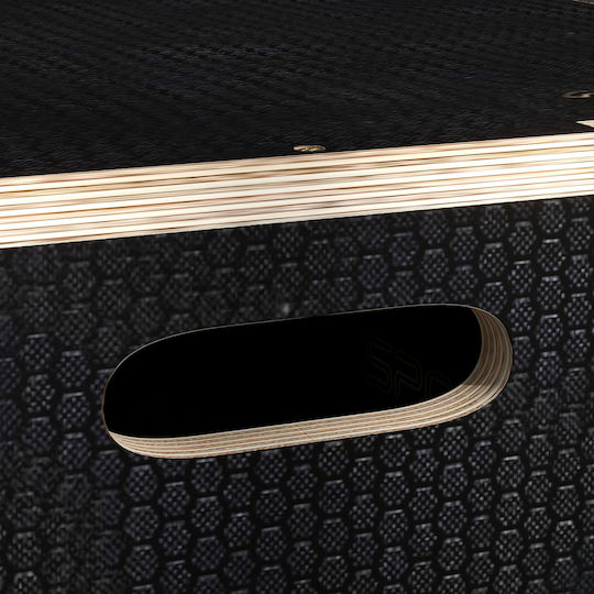 Sportnow Plyometric Jump Box 3 Ύψη Αντιολισθητικό Ξύλο 61-51-41cm Μαύρο