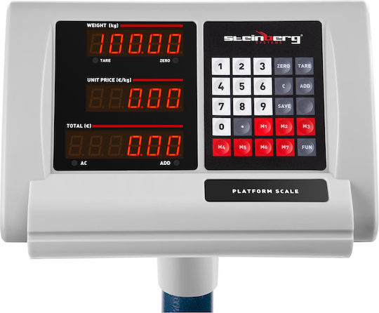 Steinberg Systems Elektronisch Balkenwaage mit Säule mit einer Wiegekapazität von 100kg und einer Unterteilung von 10gr