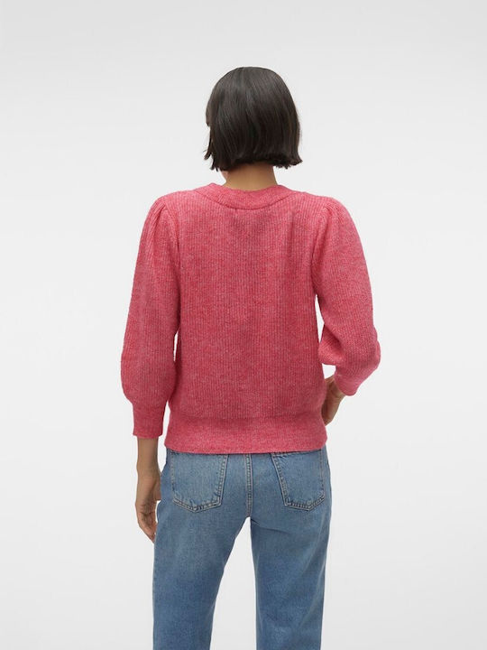 Vero Moda Damen Pullover mit 3/4-Ärmeln Raspberry Sorbet