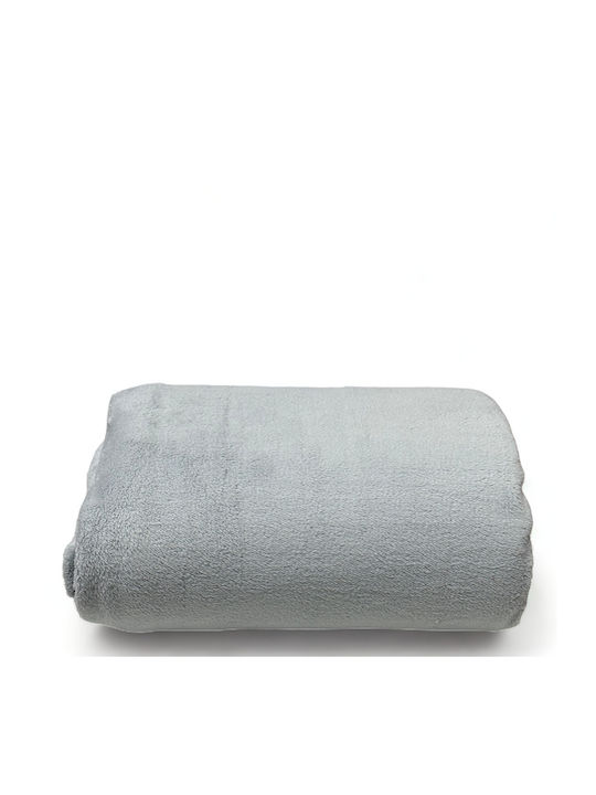 Olia Home Κουβέρτα Fleece Υπέρδιπλη 220x240εκ. Γκρι 96.108