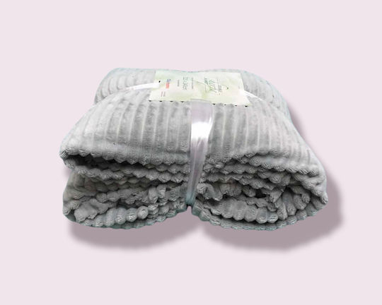 Olia Home Κουβέρτα Fleece Υπέρδιπλη 220x240εκ. Γκρι