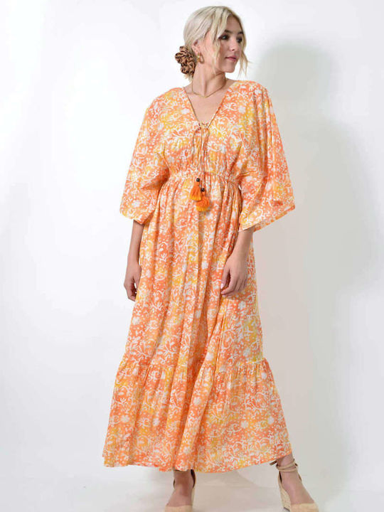 Potre Sommer Maxi Kleid Orange