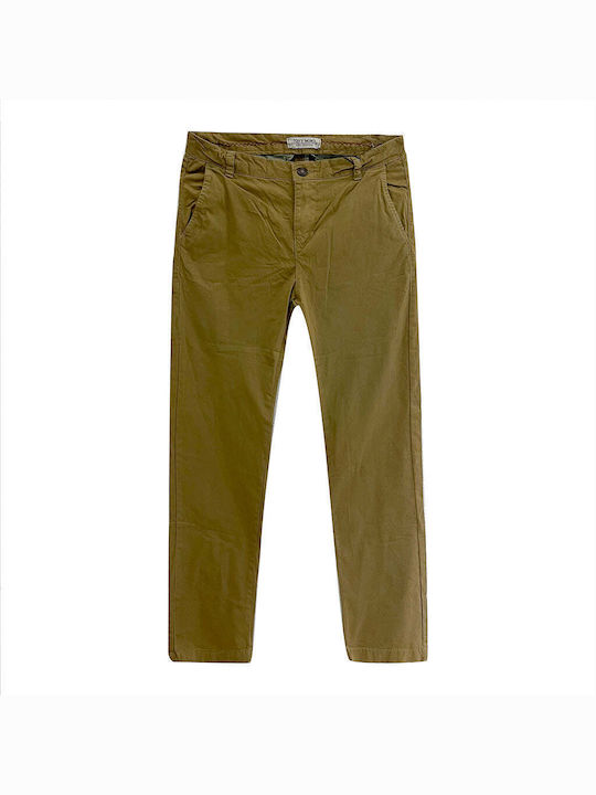 Ustyle Men's Trousers Chino Elastic Camel