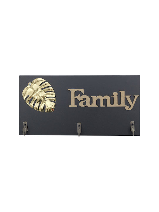 Uncle George Wall Key Holder Wooden 3 positions 20x1x10cm