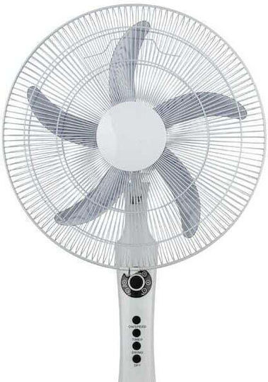 Brand Ανεμιστήρας Ορθοστάτης 60W Διαμέτρου 45cm Λευκός
