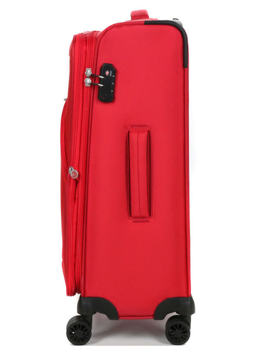 Medium Suitcase 66x44x29 Airtex Waterproof Red Fabric 4 Wheels Unbreakable Zipper 290nul22 29022-06