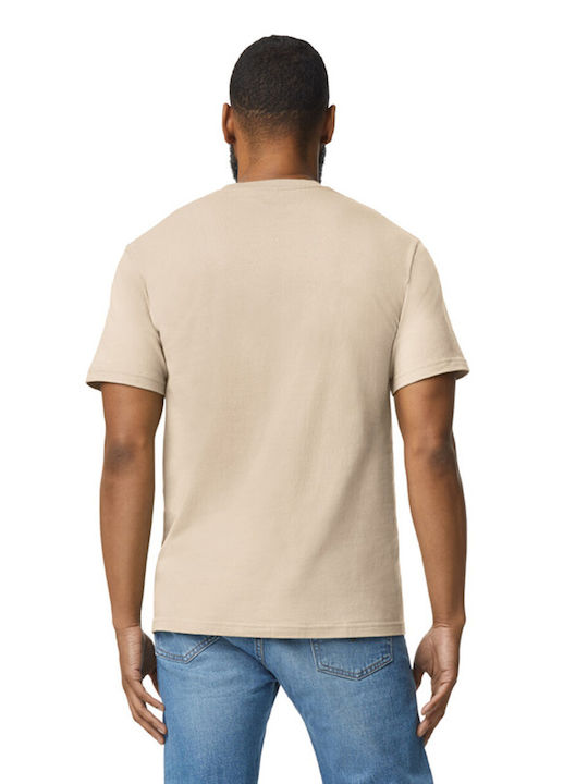 Gildan Ανδρικό Διαφημιστικό T-shirt Κοντομάνικο Sand