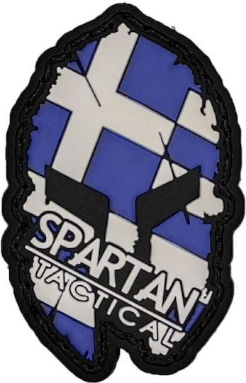 Spartan Tactical Ελληνική Σημαία 3d Σήμα Pvc Μαύρο Γκρι