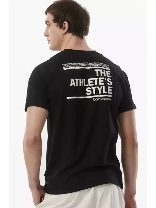 Body Action Men's Athletic Short Sleeve Blouse Black