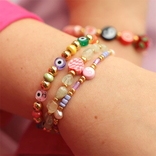 Polymer Heart Beads Multicolored 9mm 6pcs