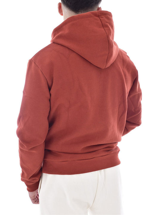 Just Emporio Men's Sweatshirt Jacket with Hood and Pockets Red