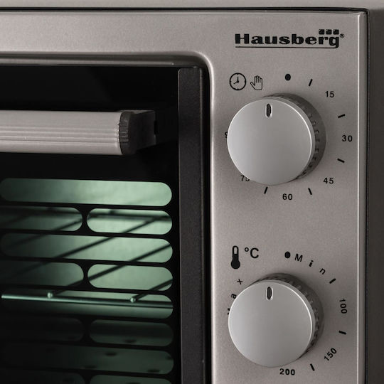 Hausberg HB 9320 Ηλεκτρικό Φουρνάκι 38lt Χωρίς Εστίες Γκρι