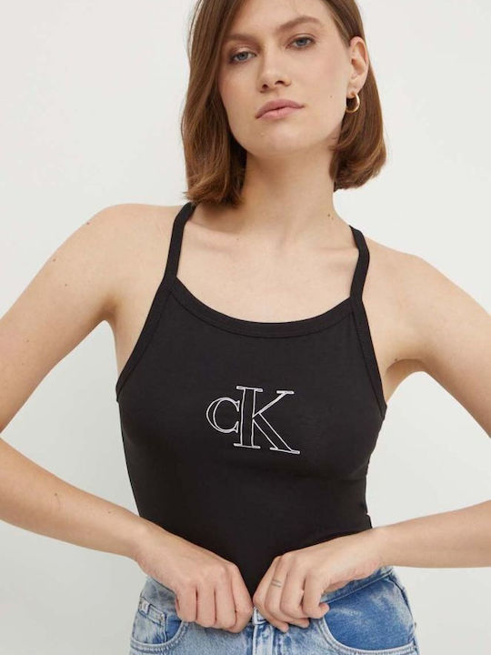 Calvin Klein pentru Femei Bluză din Bumbac Fără mâneci Black