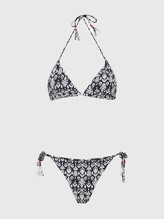 Bikini Slip με Κορδονάκια Μαύρο