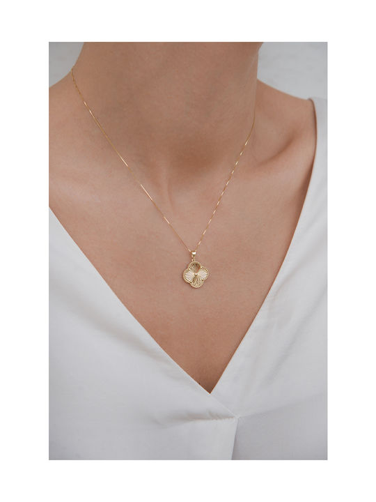 Kritsimis Dolce Vita Halskette mit Design Blume aus Gold 14K