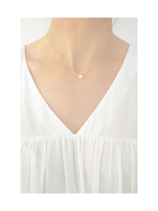 Kritsimis Necklace from Gold 14K with Pearls