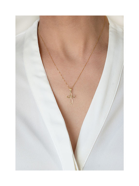 Kritsimis Gold Kreuz 14K mit Kette