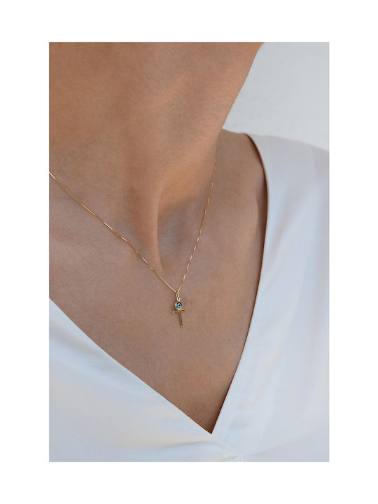 Kritsimis Gold Kreuz 14K mit Kette