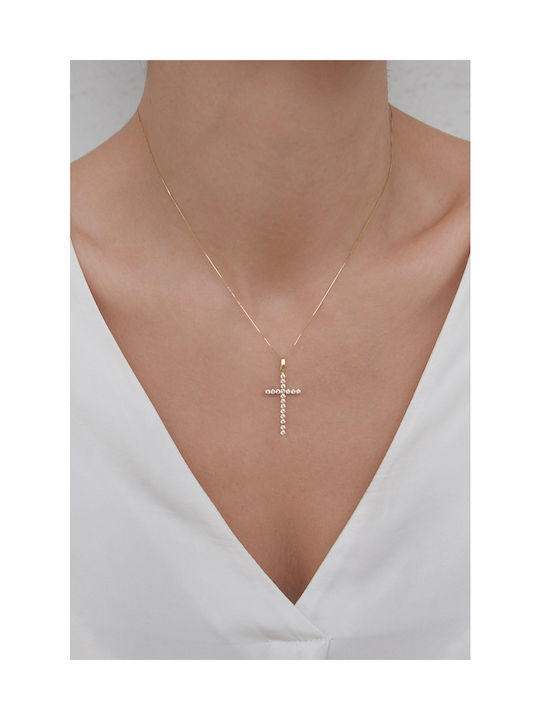 Kritsimis Gold Kreuz 14K mit Kette