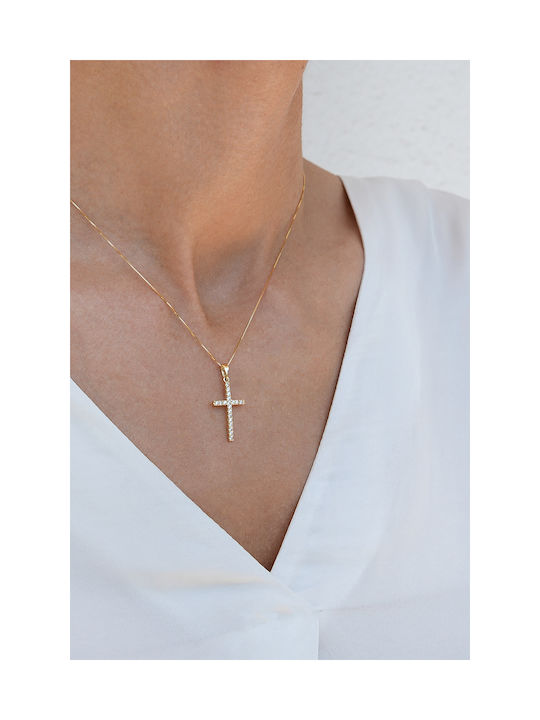 Kritsimis Gold Kreuz 14K mit Kette