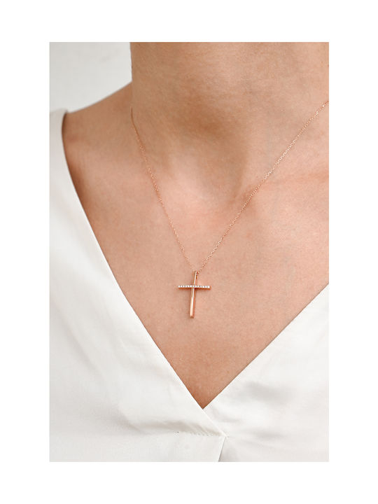 Kritsimis Rose Gold Plated Cross with Chain