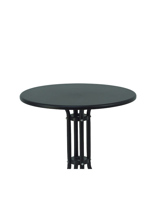 Vergo Outdoor Dinner Metal Table Black Velvet-Black Metal 60x60x70cm