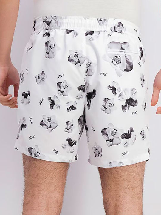 Karl Lagerfeld Kl20mbm12 Men's Swimwear Shorts White Floral