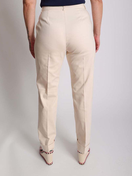 Sfizio Women's Fabric Trousers Beige