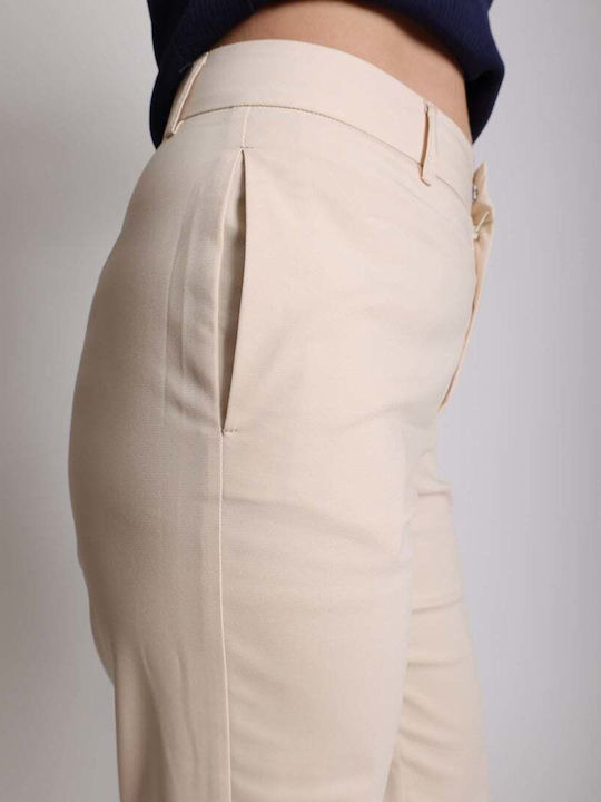 Women's Fabric Trousers Beige