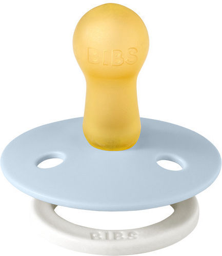 Bibs Schnuller Gummi Eisen / Babyblauer Schimmer für 6+ Monate 2Stück