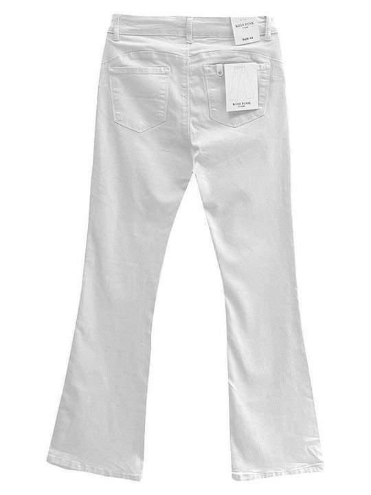 Women's Jean Trousers Flared White