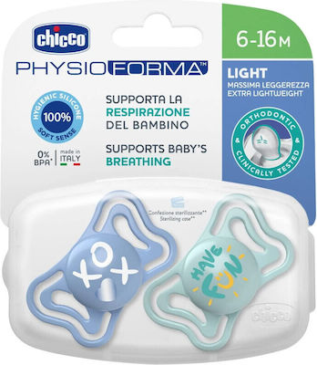 Chicco Schnuller Silikon PhysioForma Light Ciell für 6-16 Monate 2Stück