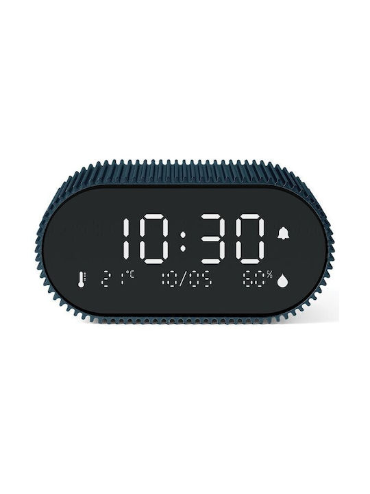 Lexon Clock Tischuhr mit Wecker Blau LR155OB3