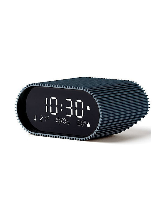 Lexon Clock Tischuhr mit Wecker Blau LR155OB3