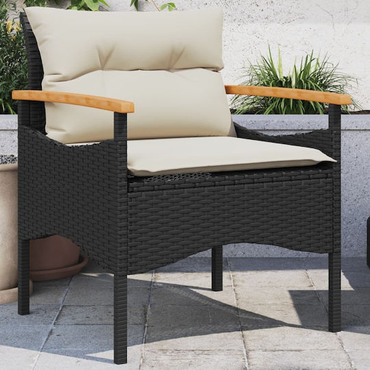 Garten- und Outdoor-Möbelsets 3 Stück Schwarz mit Kissen