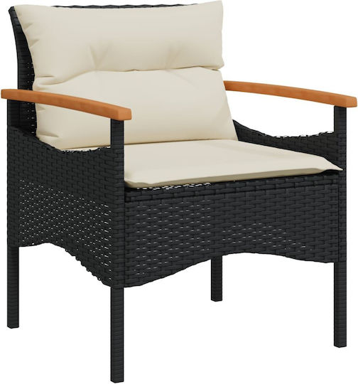 Garten- und Outdoor-Möbelsets 3 Stück Schwarz mit Kissen