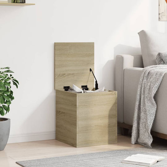 vidaXL Sonoma Wooden Storage Box with Lid Brown 40x42x46cm 1pcs