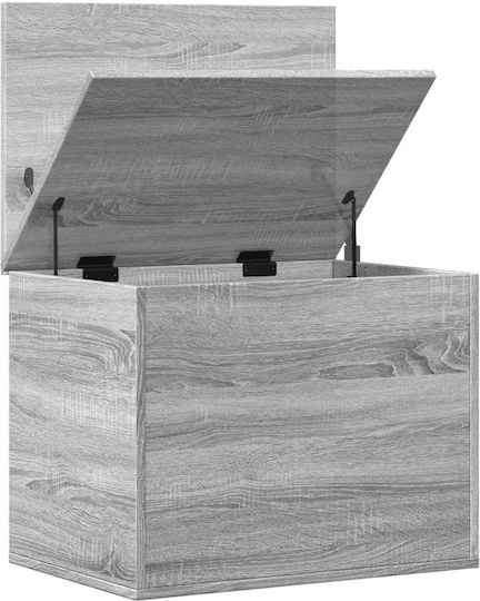 vidaXL sonoma Wooden Storage Box with Lid Gray 60x42x46cm 1pcs