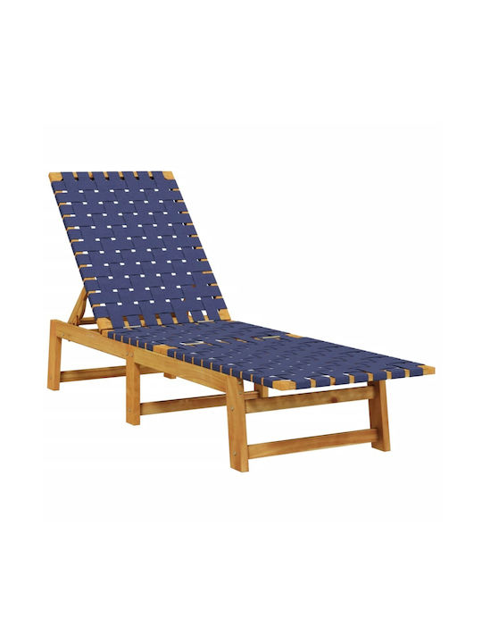 Șezlong Lemn Albastru marin 2buc 201x55x30cm.