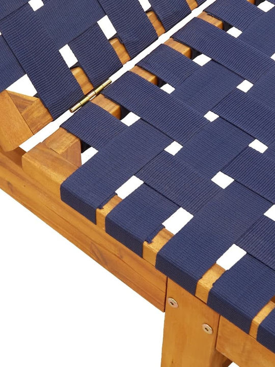 Șezlong Lemn Albastru marin 2buc 201x55x30cm.