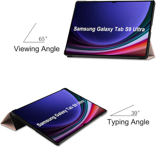Sonique Flip Cover Ανθεκτική Ροζ Χρυσή (Samsung Galaxy Tab S9 Ultra 14.6)