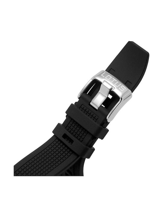 Lotus Watches Ανδρικό Ρολόι 45mm Μπαταρίας με Μαύρο Μεταλλικό Μπρασελέ