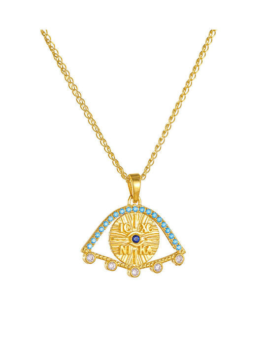 Kritsimis Pendant Kids Talisman Double Sided with Chain Constantine from Gold 14K 52RK6682-2859