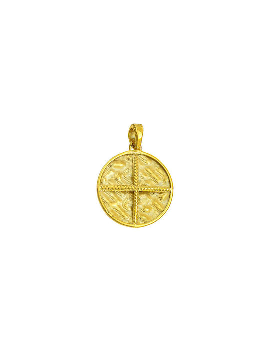 Kritsimis Pendant Kids Talisman Double Sided with Chain Constantine from Gold 14K 52RK5572-2773